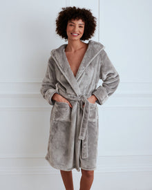  Grey Fleece Dressing Gown