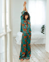 Satin Tiger Print Long Pyjama Set Chelsea Peers