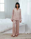 Pink Satin Frill Polka Dot Long Pyjama Set Chelsea Peers