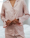 Pink Satin Frill Polka Dot Long Pyjama Set Chelsea Peers