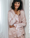 Pink Satin Frill Polka Dot Long Pyjama Set Chelsea Peers