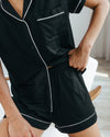 Black TENCELª Modal Short Button Up Pyjama Set Chelsea Peers