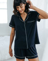 Navy TENCELª Modal Short Button Up Pyjama Set Chelsea Peers