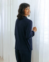 Navy TENCELª Modal Long Button Up Pyjama Set Chelsea Peers