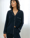 Navy TENCELª Modal Long Button Up Pyjama Set Chelsea Peers