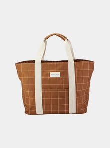  Canvas Tote Bag - Window Pane, Pecan Avery Row