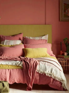  Canyon Pink 100% Linen Bed Linen The Secret Linen Store