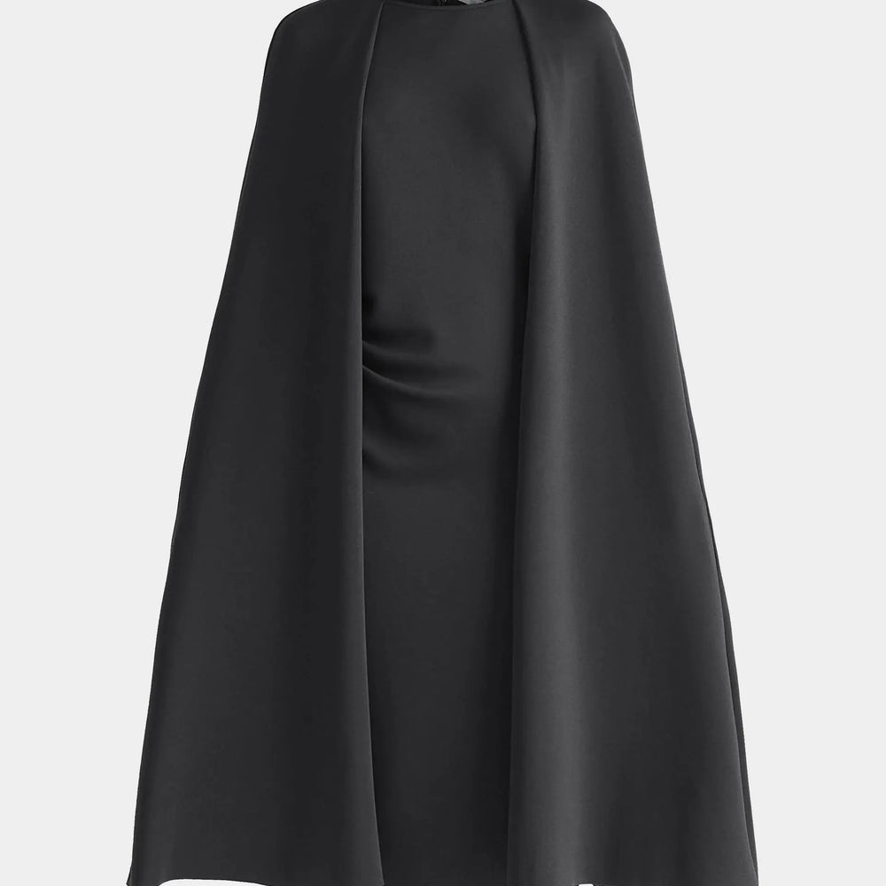 Cape Sleeves Dress With Waist Details Paisie