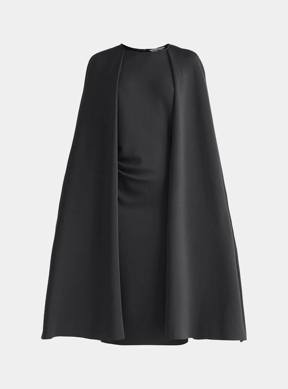 Cape Sleeves Dress With Waist Details Paisie