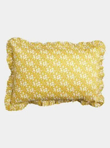  Capel Mustard Gathered Edge Liberty Pillowcase Coco & Wolf