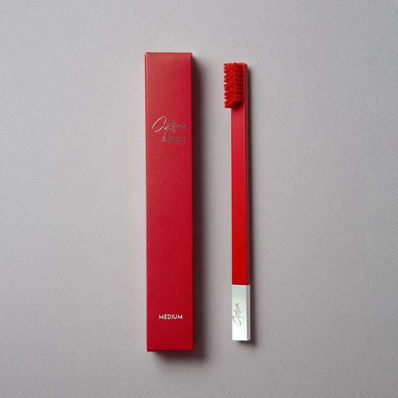 Carmine Red Silver Toothbrush APRIORI