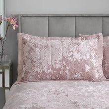  Catherine Lansfield Blush Crushed Velvet Pillow Sham Pair Dunelm