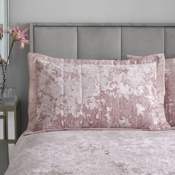 Catherine Lansfield Blush Crushed Velvet Pillow Sham Pair Dunelm