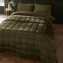  Catherine Lansfield Kingsley Matt Velvet Quilted Bedspread Dunelm