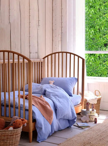  Celeste Blue Kids Linen Blend Bedding Set Piglet