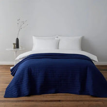  Channel Stitch Blue Bedspread Dunelm