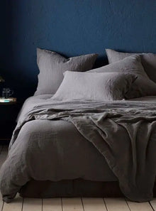  Charcoal 100% Linen Bed Linen The Secret Linen Store