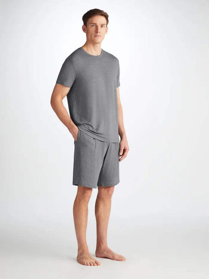 Charcoal Basel Micro Modal Stretch Men's Lounge Shorts Derek Rose