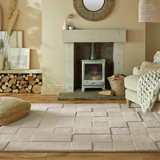 Checkerboard Wool Rug Dunelm