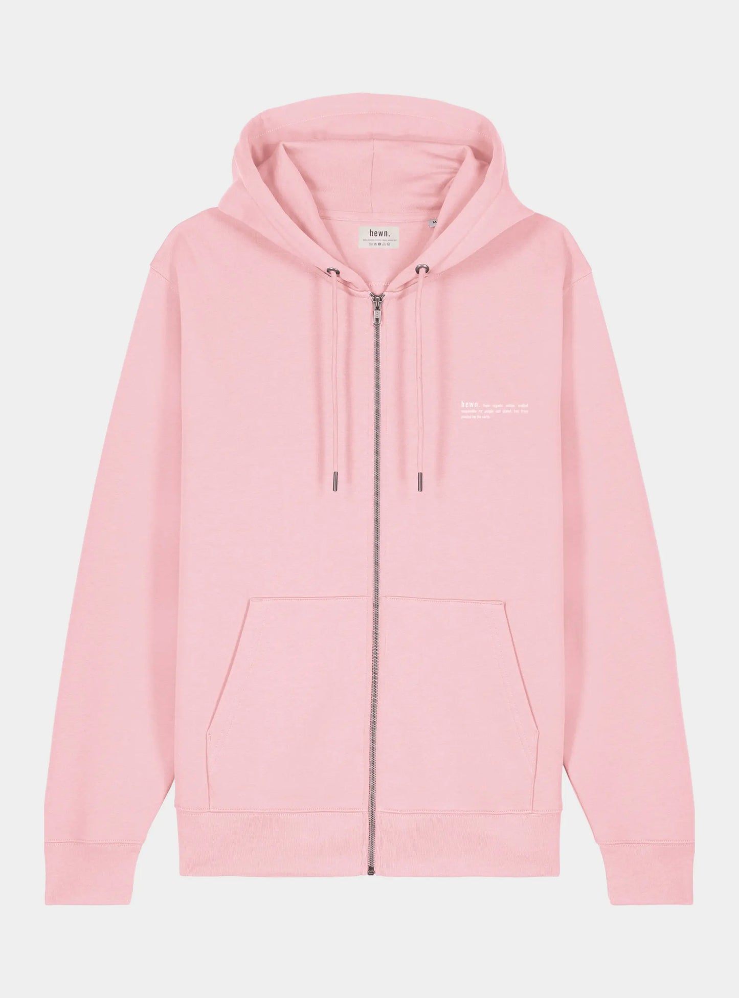 Cherry Blossom Pink Mens Organic Cotton Relaxed-Fit Zip Hoodie hewn.