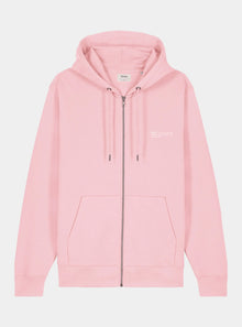  Cherry Blossom Pink Womens Organic Cotton Relaxed-Fit Zip Hoodie hewn.