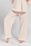 Chicory Striped Woven-Cotton Trousers - Dawnlight Coral Peachaus