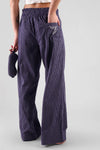 Chicory Striped Woven-Cotton Trousers - Indigo Blue Peachaus