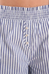 Chicory Striped Woven-Cotton Trousers - Oceanic Blue Peachaus