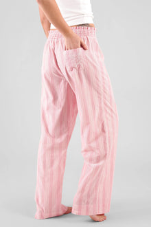  Chicory Striped Woven-Cotton Trousers - Sunset Peach Peachaus