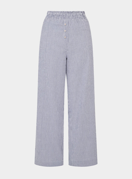 Chicory Striped Woven-Cotton Pyjama Trousers - Pinstripe Charcoal