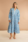 China Blue Paisley Cotton Dress inara