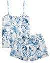 Chinoiserie Whimsy Women's Organic Cotton Cami Short Set Myza