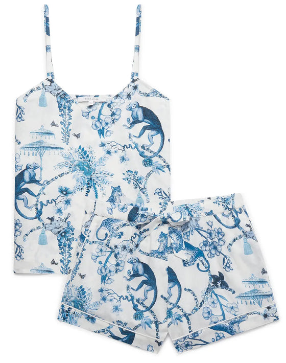 Chinoiserie Whimsy Women's Organic Cotton Cami Short Set Myza