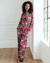 Christmas Dog & Wreath Print Women's Long Pyjama Set Chelsea Peers