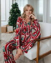 Christmas Dog & Wreath Print Women's Long Pyjama Set Chelsea Peers