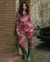 Christmas Dog & Wreath Print Women's Long Pyjama Set Chelsea Peers