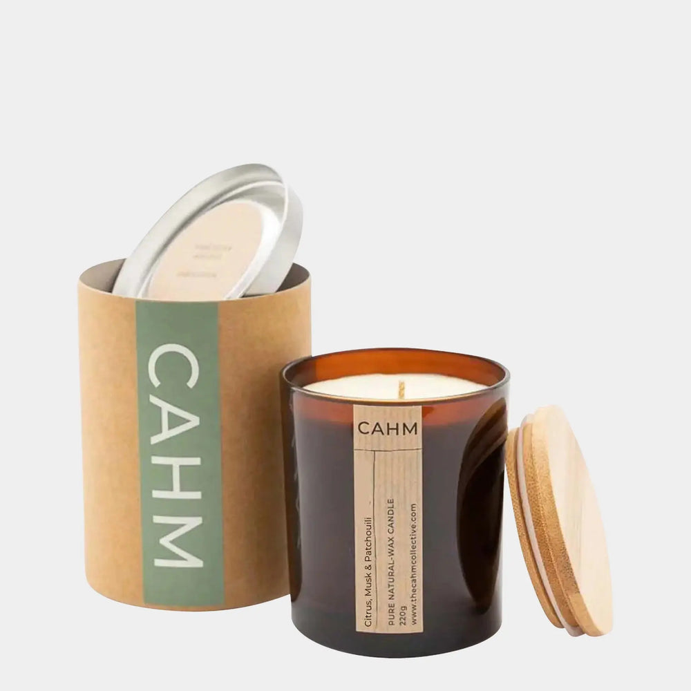 Citrus, Musk & Patchouli Candle - Amber CAHM