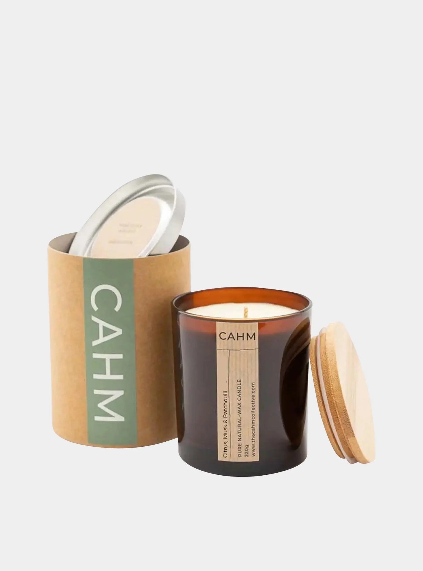 Citrus, Musk & Patchouli Candle - Amber CAHM