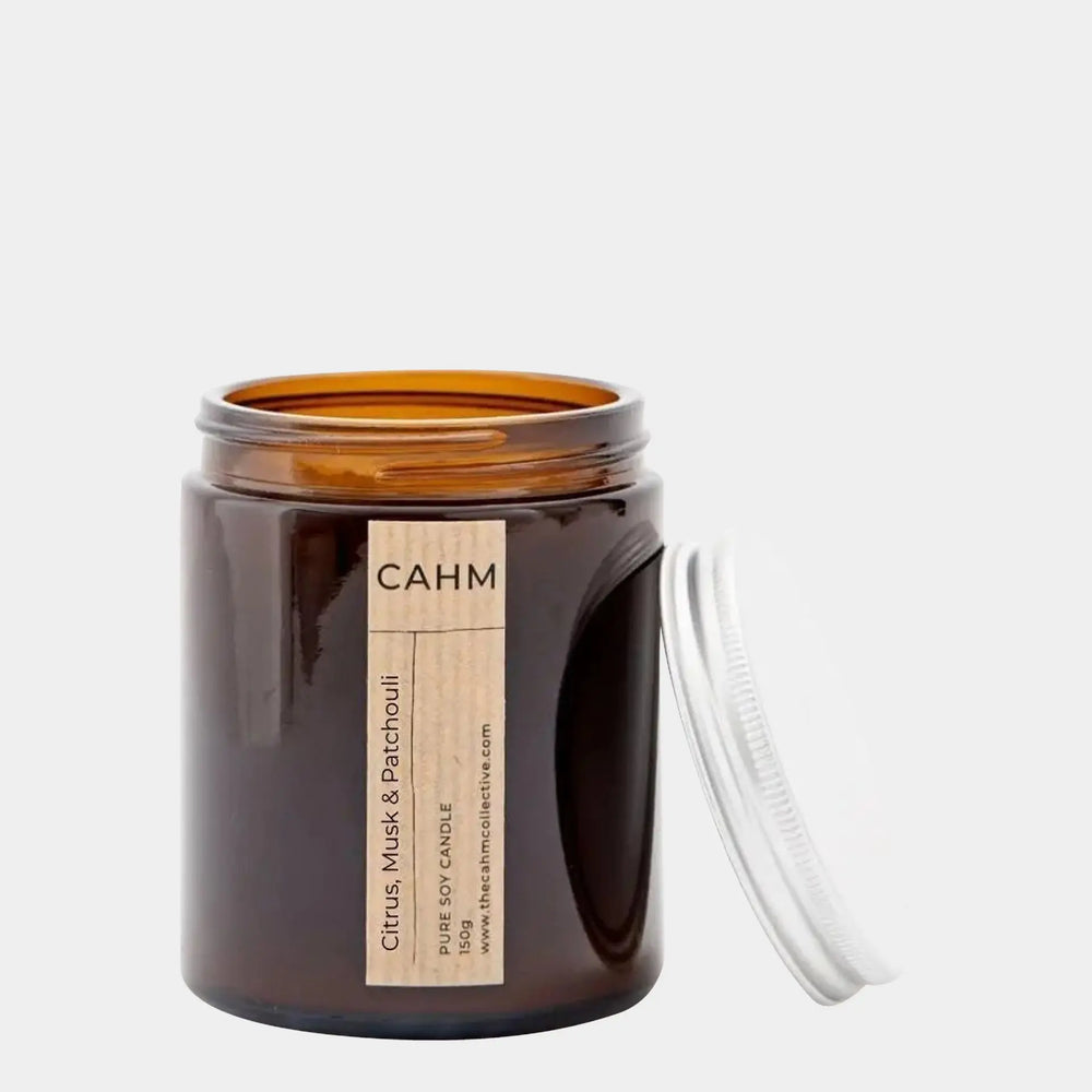 Citrus, Musk & Patchouli Candle - Amber Jar CAHM