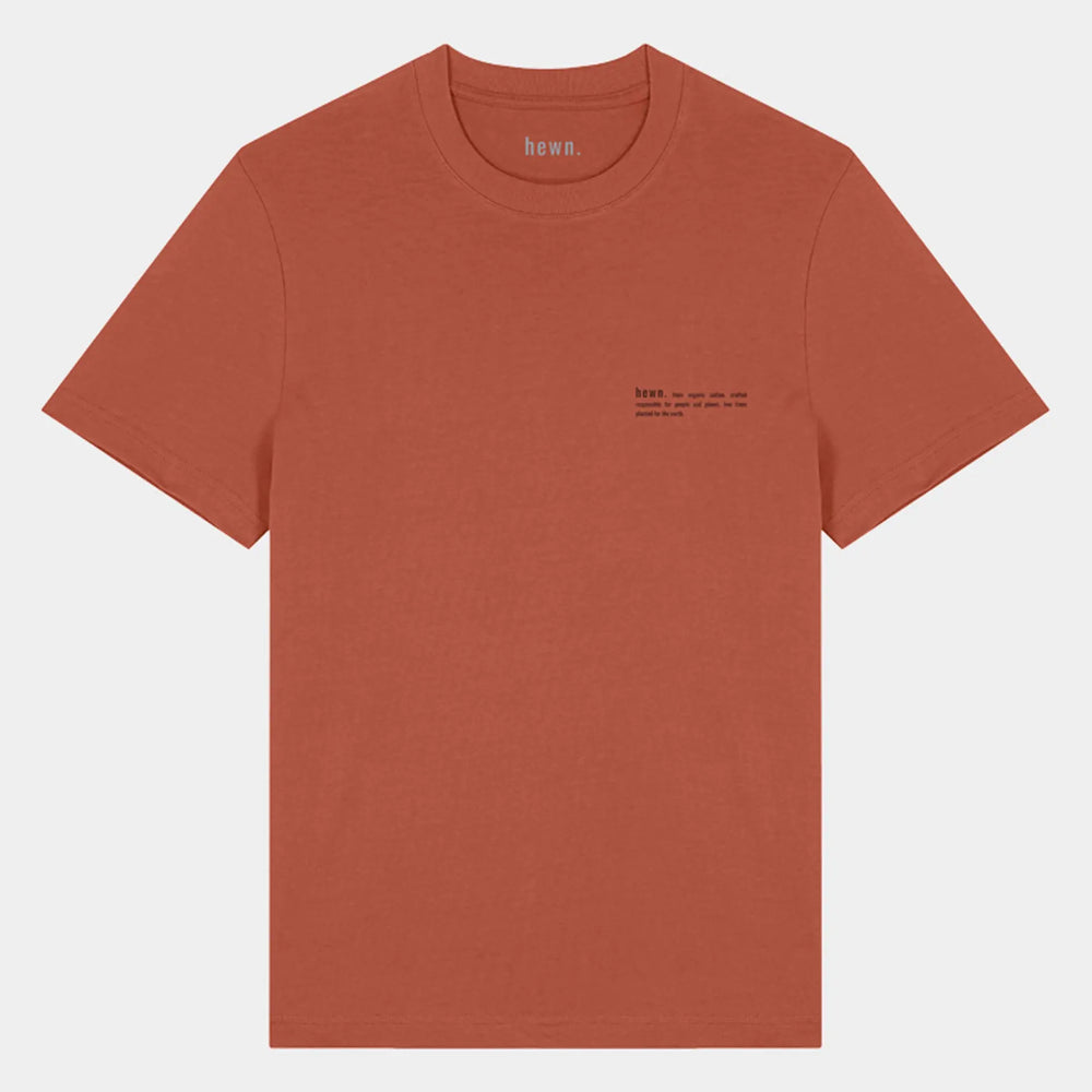 Clay Brown Mens Organic Cotton Relaxed-Fit T-Shirt hewn.