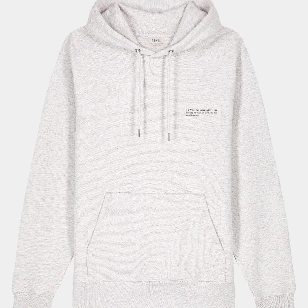 Cloud Grey Marl Mens Organic Cotton Relaxed-Fit Hoodie hewn.