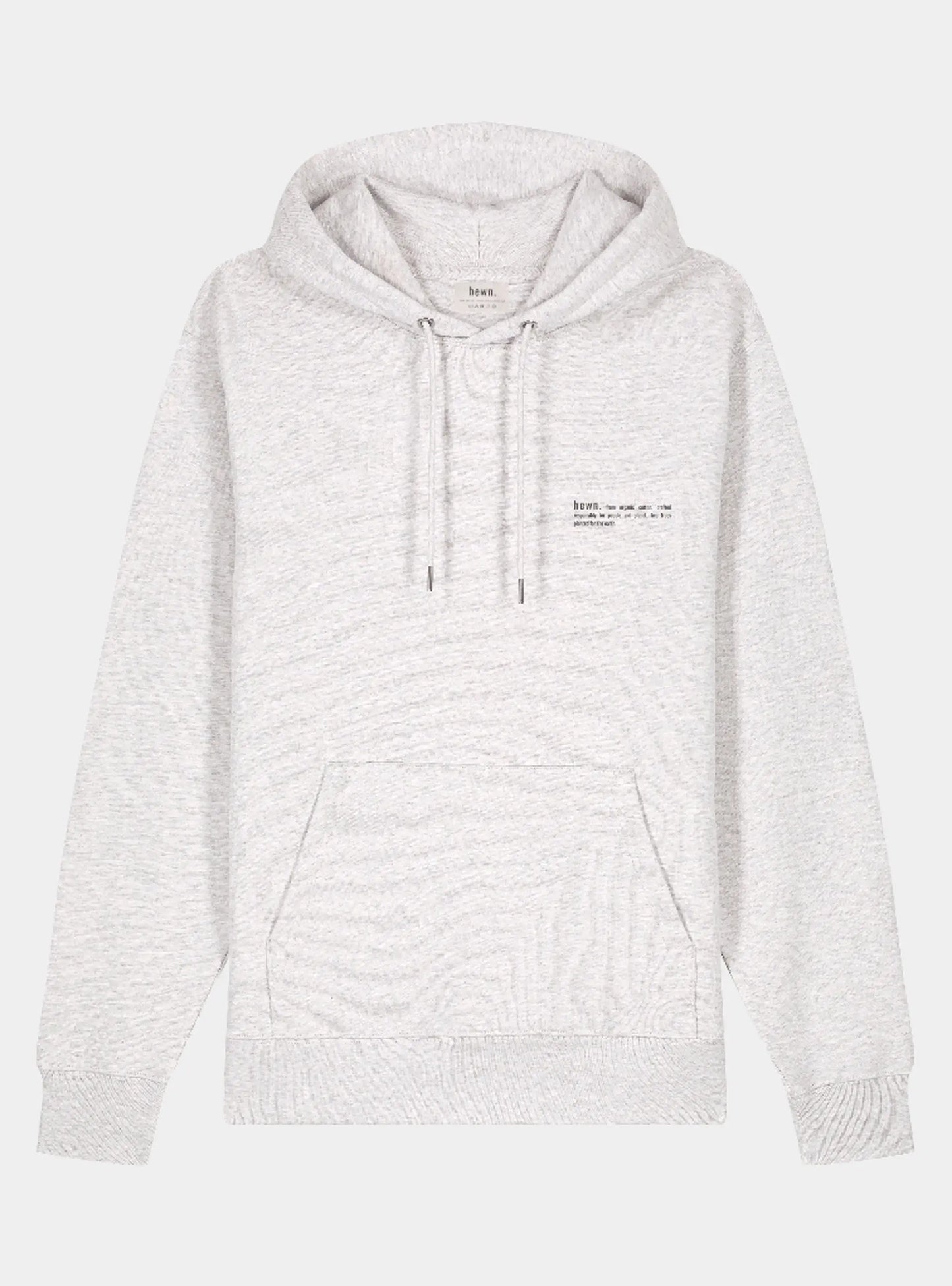 Cloud Grey Marl Mens Organic Cotton Relaxed-Fit Hoodie hewn.