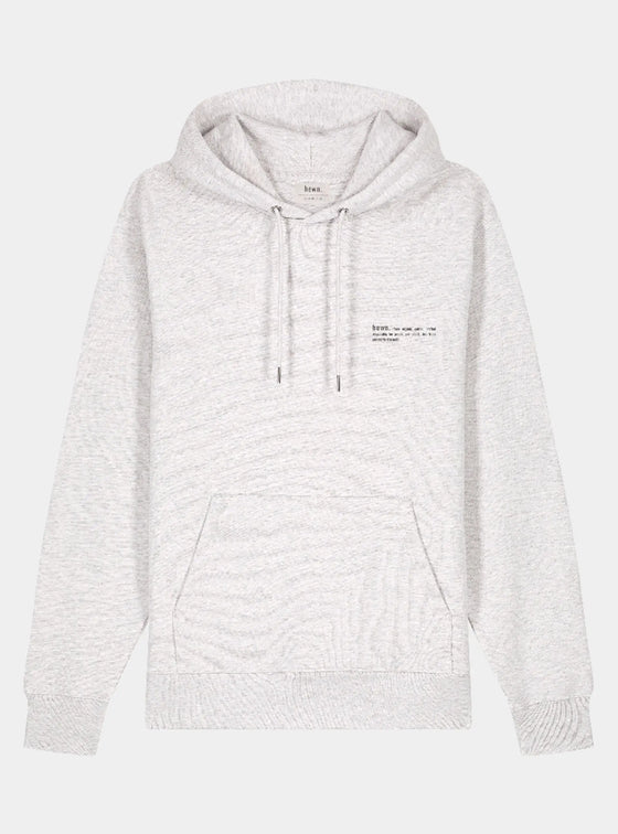 Cloud Grey Marl Mens Organic Cotton Relaxed-Fit Hoodie hewn.