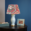 RASPBERRY and GREEN IKAT LAMPSHADES  - LOW in STOCK