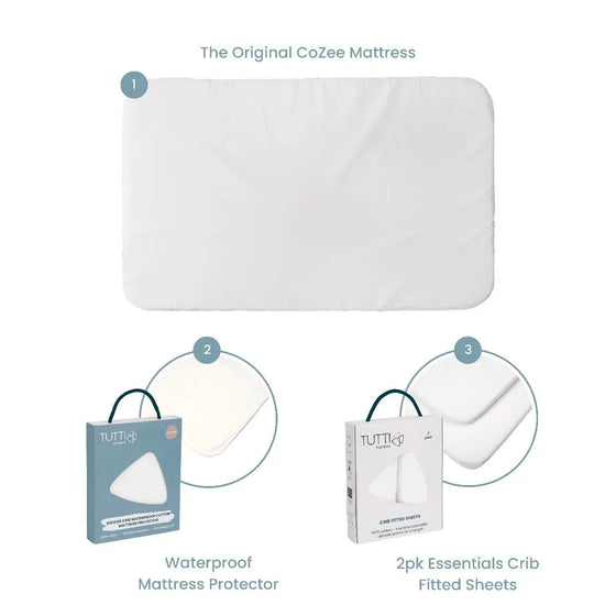 CoZee Essentials Mattress & Bedding Bundle Tutti Bambini