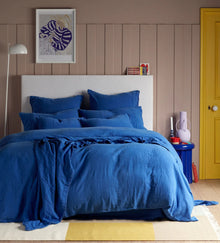  Cobalt 100% Linen Bed Linen The Secret Linen Store