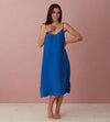 Cobalt Blue Alice 100% Linen Cami Nightie The Secret Linen Store