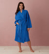 Cobalt Blue Layla Women's 100% Linen Robe The Secret Linen Store