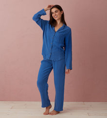  Cobalt Tilly 100% Linen Pyjama Bottoms The Secret Linen Store