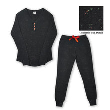  Confetti Black Long Sleeve Top & Trousers Pyjamas Set Tessie Clothing